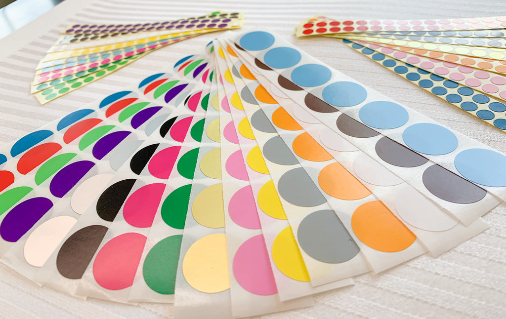 Colorful assortment of circle stickers