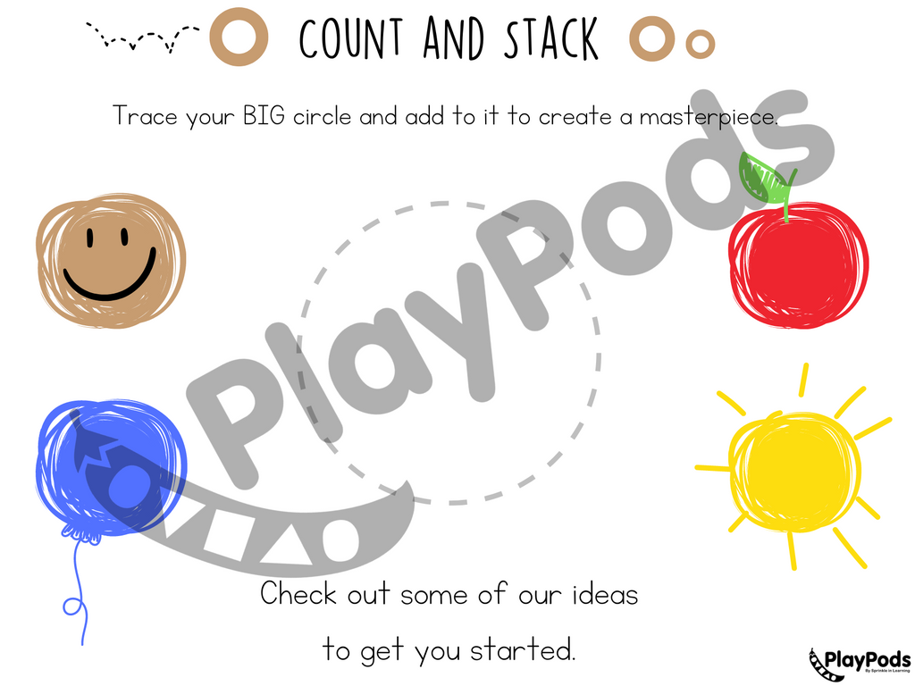 Count and stack activity card. Trace the circle. 