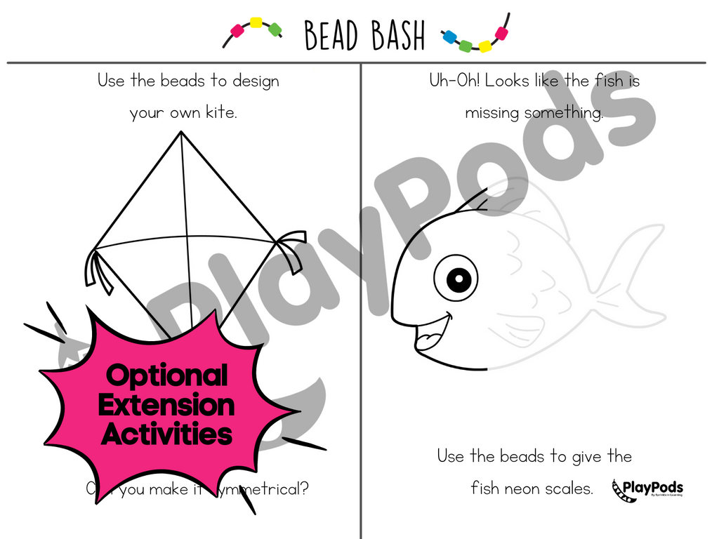 Activity extension card to use beads to complete pictures