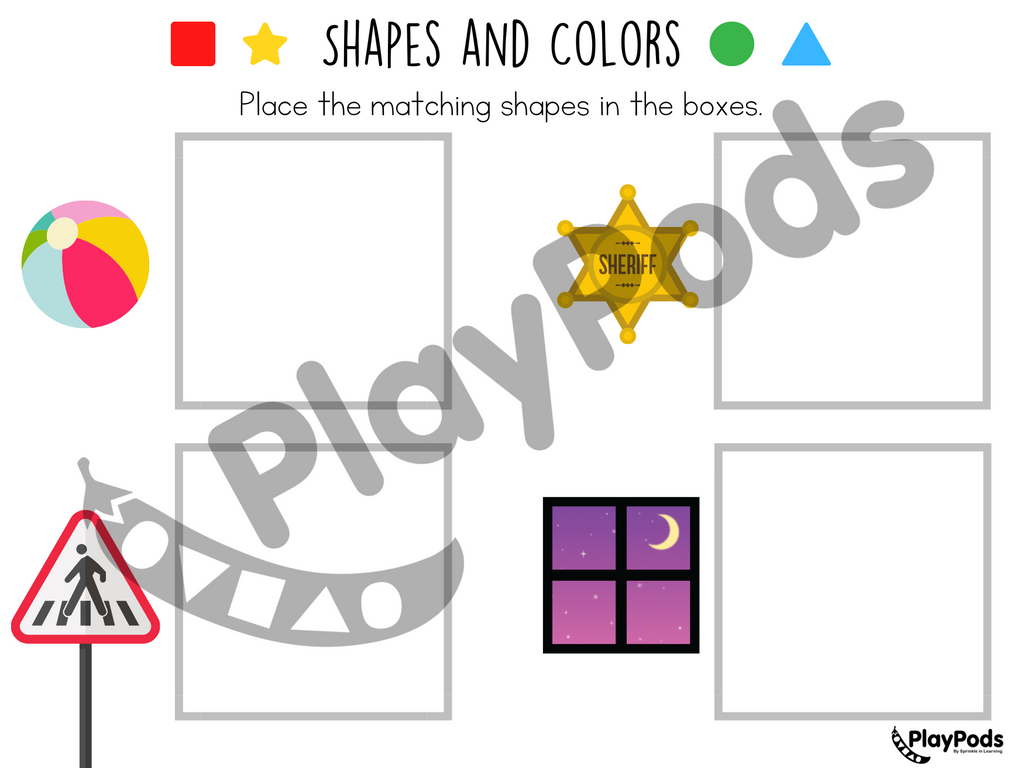 Activity sheet to match shapes to the pictures