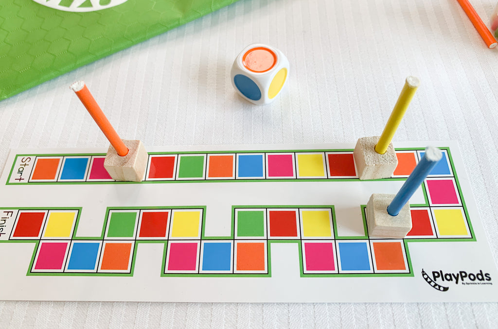 Colorful gameboard and game components
